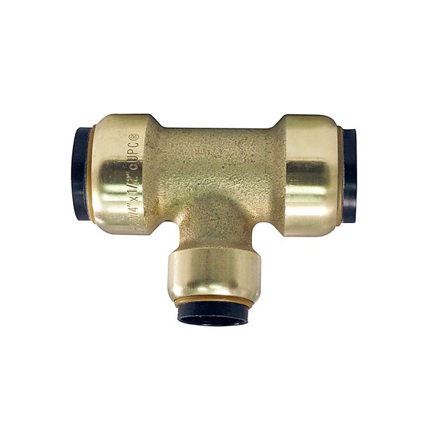 3/4 In. X 3/4 In. X 1/2 In. Brass Push-to-Connect Reducer Tee